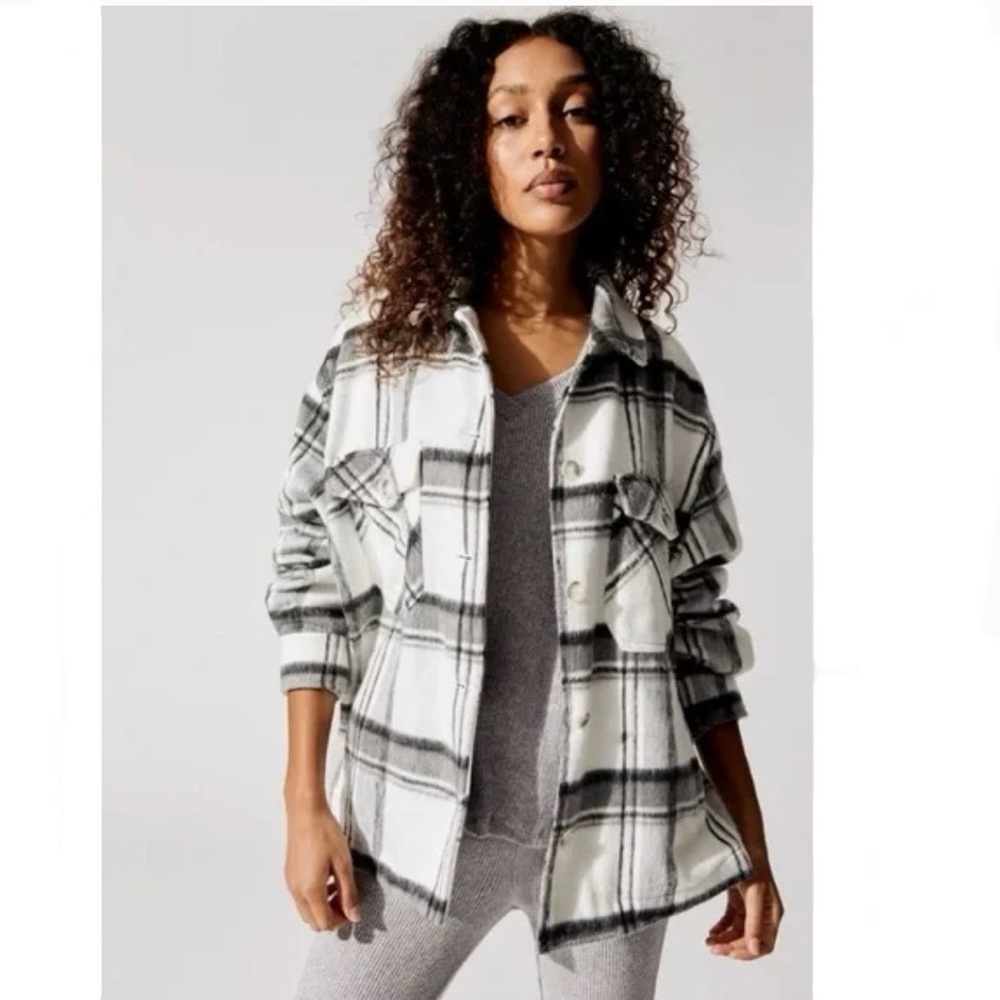 Carbon38 Plaid Utility Jacket Shacket Oversized